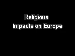 Religious Impacts on Europe