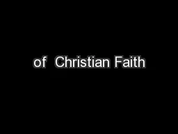 of  Christian Faith