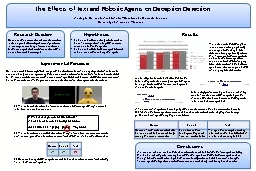 The Effects of Text and Robotic Agents on Deception Detecti