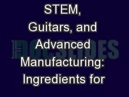STEM, Guitars, and Advanced Manufacturing: Ingredients for