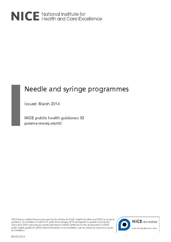 Needle and syringe programmes