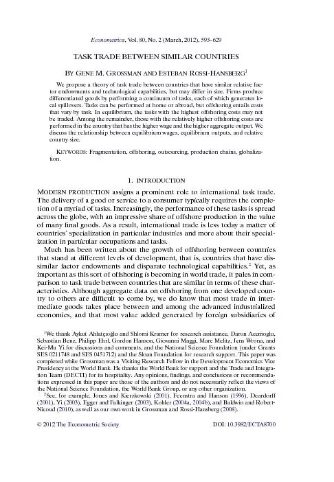 ,Vol.80,No.2(March,2012),593–629TASKTRADEBETWEENSIMILARCOUNTRIESM