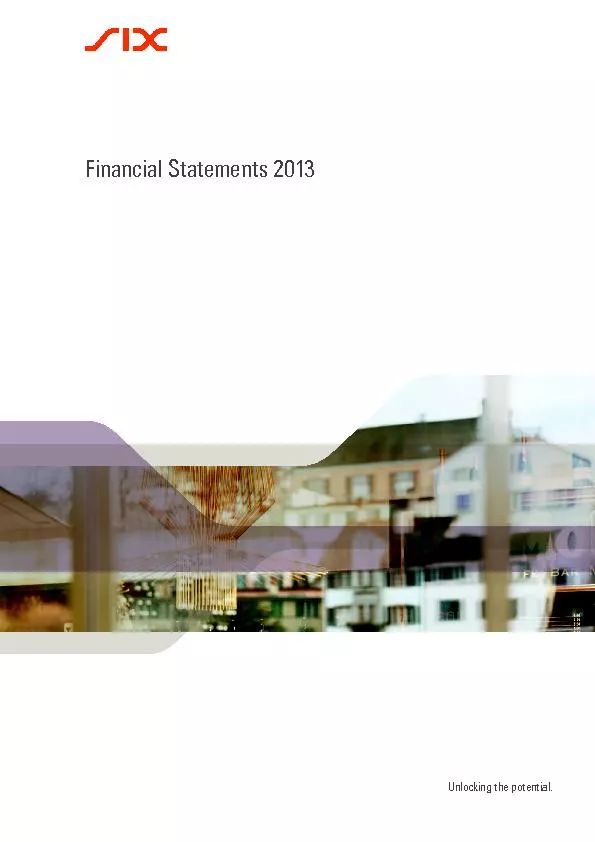SIX consolidated financial statements 2013