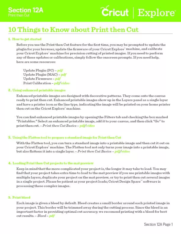 Section 12A Page 2Section 12A10 Things to Know about Print then Cut6.