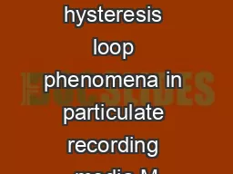 Minor hysteresis loop phenomena in particulate recording media M