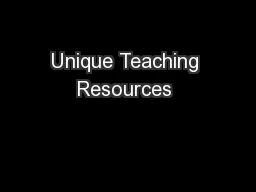 Unique Teaching Resources 