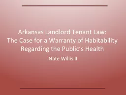 Arkansas Landlord Tenant Law: