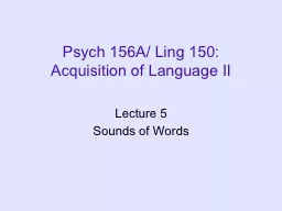 Psych 156A/ Ling 150: