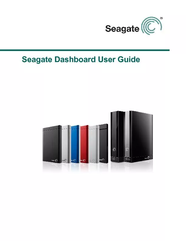 Seagate Dashboard User Guide