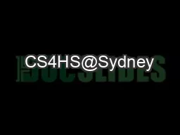 CS4HS@Sydney