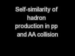 Self-similarity of hadron production in pp and AA collision
