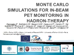 MONTE CARLO SIMULATIONS FOR IN-BEAM PET MONITORING IN HADRO