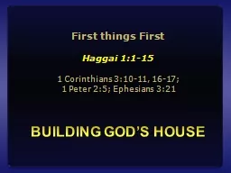 Building god’s house