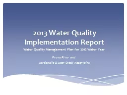 2013 Water Quality Implementation Report