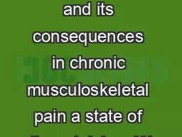 Review article Fearavoidance and its consequences in chronic musculoskeletal pain a state