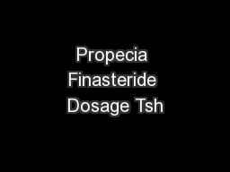 Propecia Finasteride Dosage Tsh