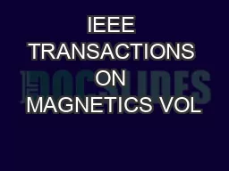 IEEE TRANSACTIONS ON MAGNETICS VOL
