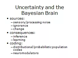 Uncertainty and the Bayesian Brain