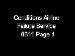 Conditions Airline Failure Service 0811 Page 1