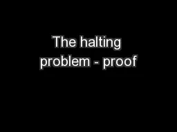 The halting problem - proof