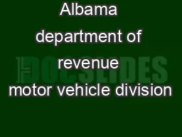 Albama department of revenue motor vehicle division