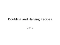 Doubling and Halving Recipes