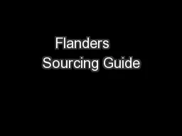 Flanders    Sourcing Guide