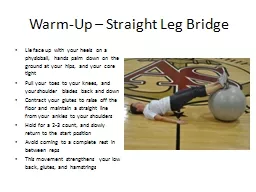 Warm-Up – Straight Leg Bridge