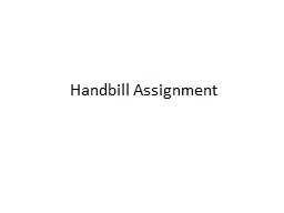 Handbill Assignment
