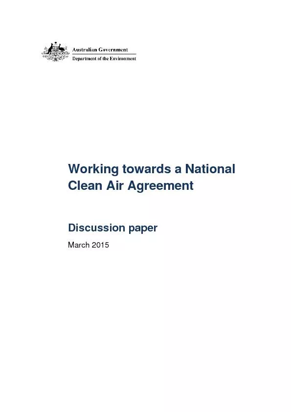 Working towards a National Clean Air AgreementDiscussion paperMarch 
.