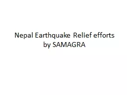 Nepal Earthquake Relief efforts by SAMAGRA