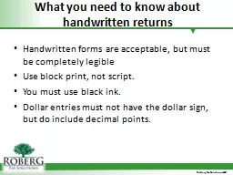 What you need to know about handwritten returns