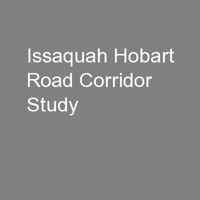 Issaquah Hobart Road Corridor Study