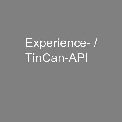 Experience- / TinCan-API