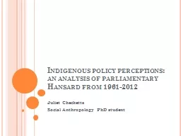 Indigenous policy perceptions: an analysis of parliamentary