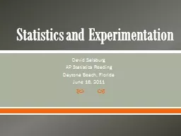 Statistics and Experimentation