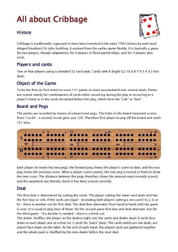 All about Cribbage History