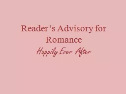 Reader’s Advisory for Romance