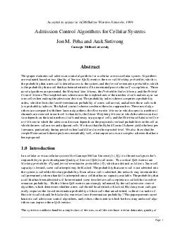 Page  Accepted to appear in ACMBaltzer Wireless Networks  Admission Control Algorithms