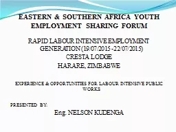 EASTERN & SOUTHERN AFRICA YOUTH EMPLOYMENT SHARING FORU