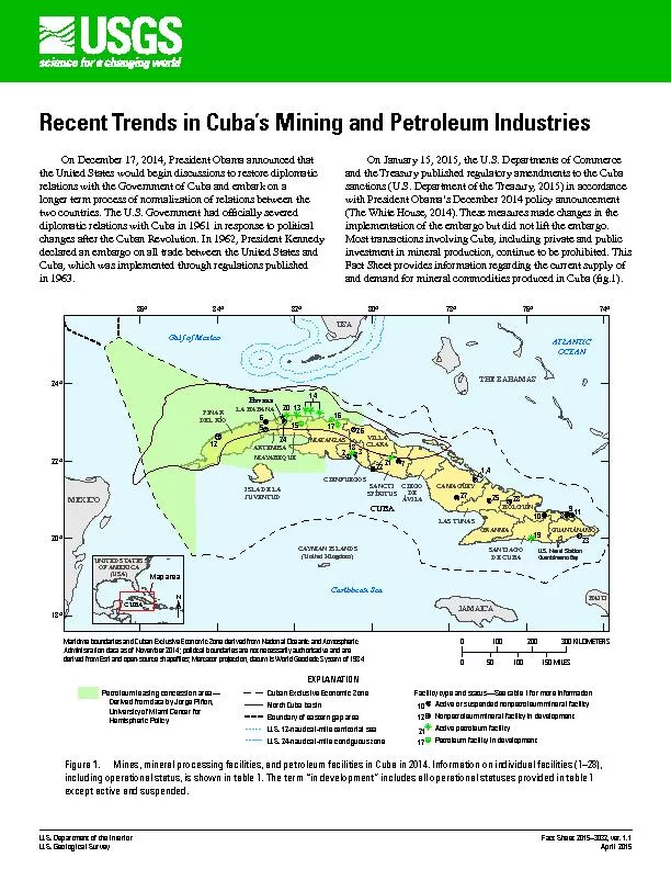 Recent Trends in Cuba’s Mining and Petroleum Industries