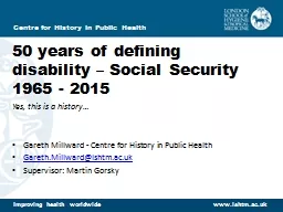50 years of defining disability – Social Security 1965 -