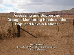 Assessing and Supporting Drought Monitoring Needs on the Ho