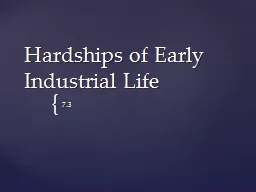 Hardships of Early Industrial Life
