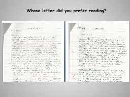 Whose letter did you prefer reading?