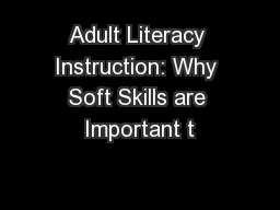 Adult Literacy Instruction: Why Soft Skills are Important t