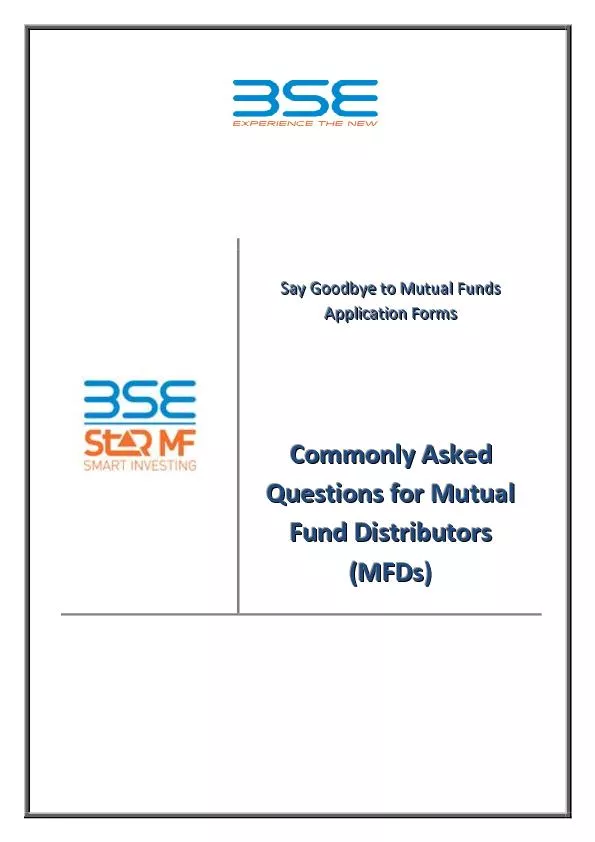 Commonly Asked Questions on BSE StAR MF