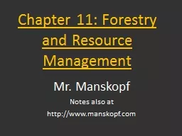 Chapter 11: Forestry and Resource Management
