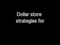 Dollar store strategies for
