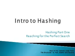 Intro to Hashing